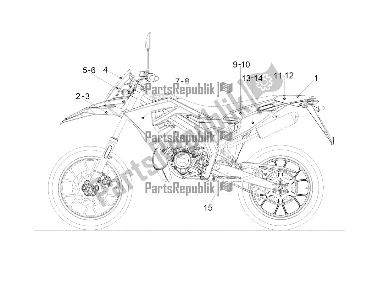 Wszystkie części do Kalkomania Derbi Senda X-treme 50 SM LOW Seat 2020