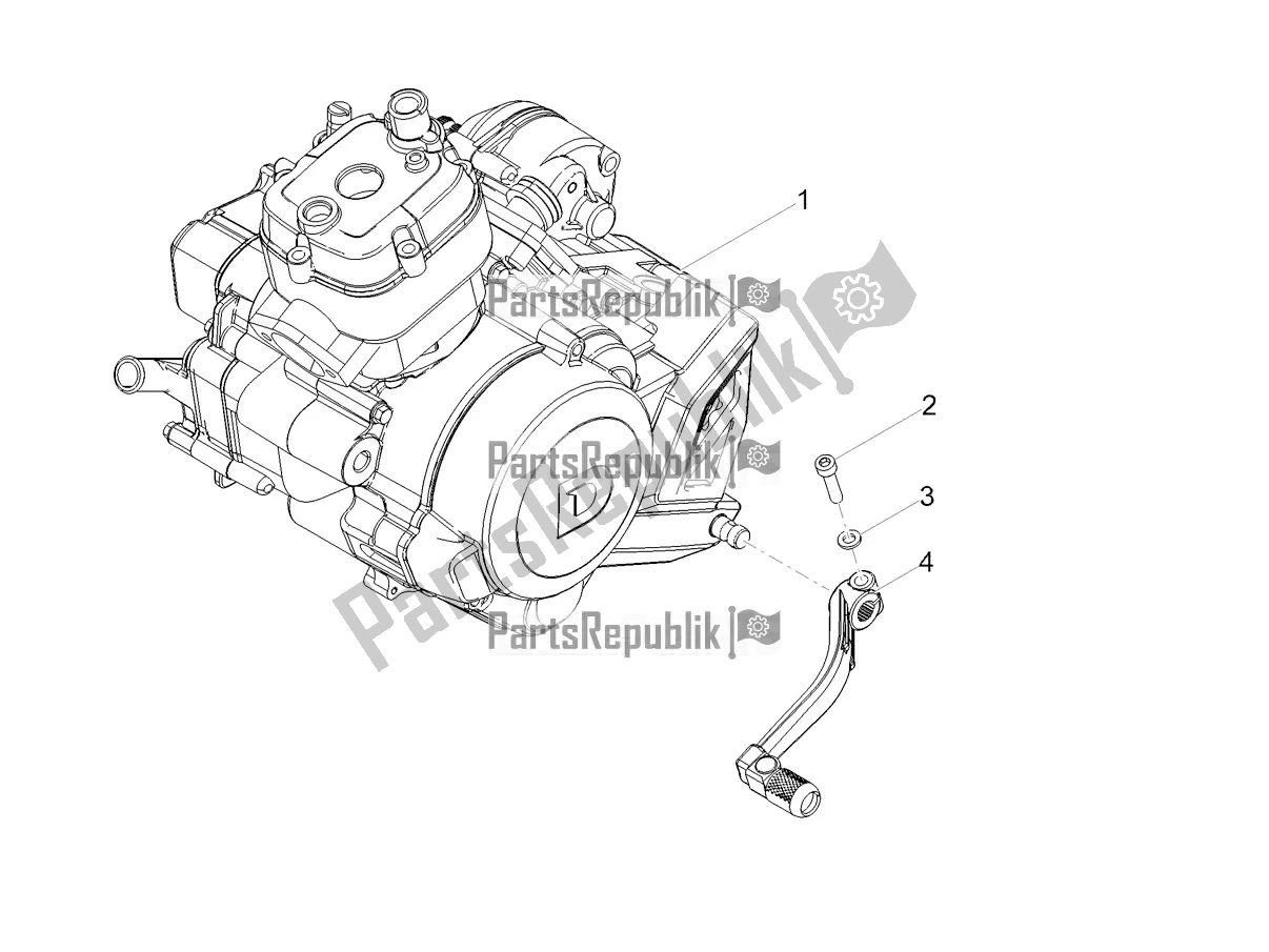 All parts for the Engine-completing Part-lever of the Derbi Senda X-treme 50 SM LOW Seat 2021