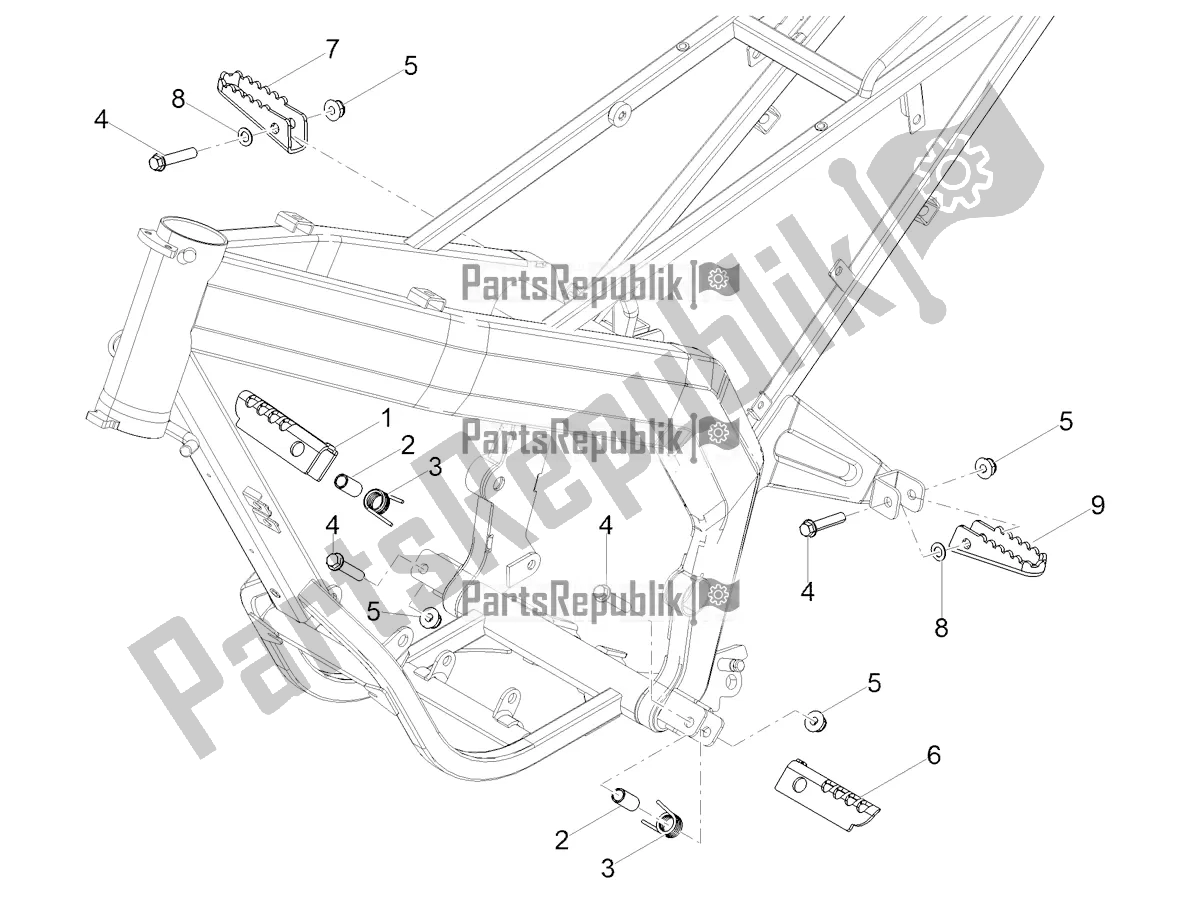 Todas as partes de Descansos Para Os Pés do Derbi Senda X-treme 50 SM LOW Seat 2021