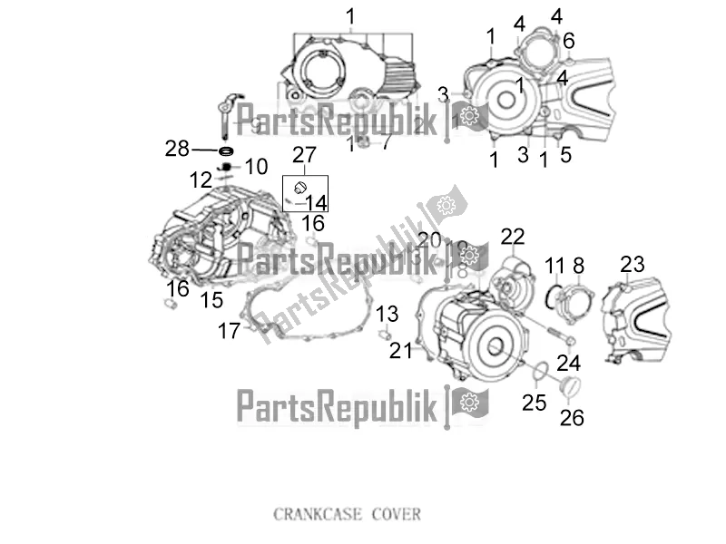 All parts for the Crankcase Cover of the Derbi STX 150 2016