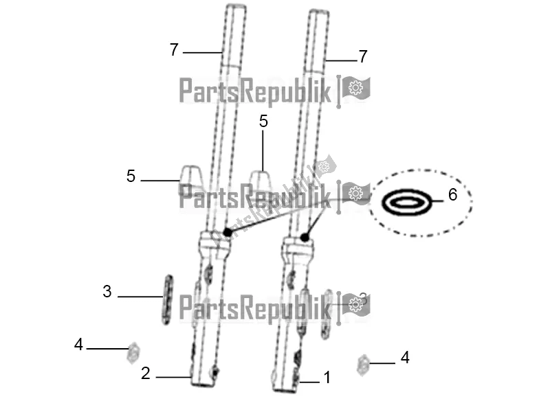 All parts for the Front Fork of the Derbi STX 150 2016
