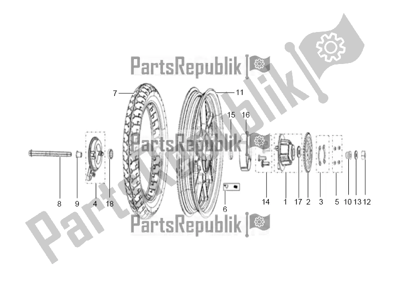 All parts for the Rear Wheel Made Of Alloy Assembly of the Derbi STX 150 2016
