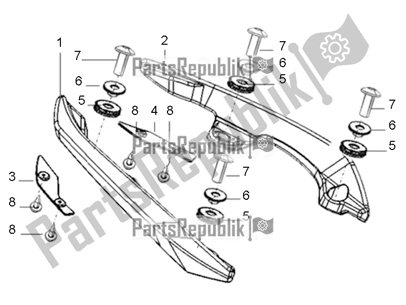 All parts for the Rear Handles Assembly of the Derbi STX 150 2018