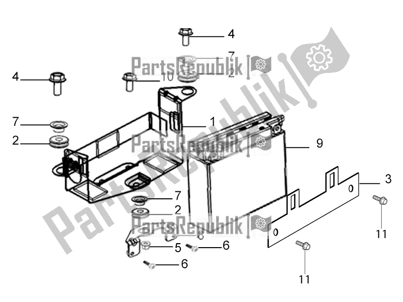 All parts for the Battery of the Derbi STX 150 2019