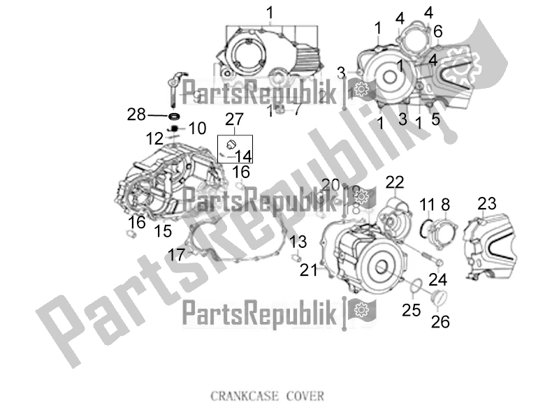 All parts for the Crankcase Cover of the Derbi STX 150 2019