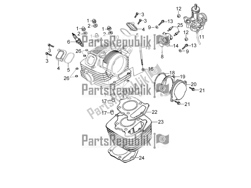 All parts for the Cylinder Head Assy/cylinder Assembly of the Derbi STX 150 2019