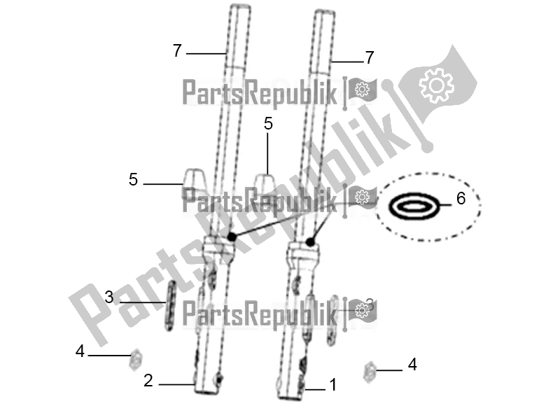 All parts for the Front Fork of the Derbi STX 150 2019