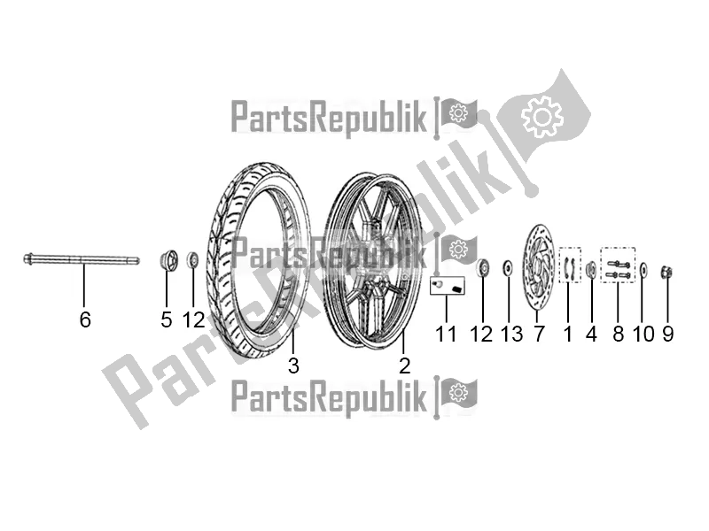 All parts for the Front Wheel Made Of Alloy of the Derbi STX 150 2019