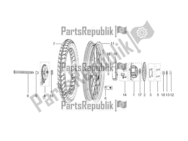 All parts for the Rear Wheel Made Of Alloy Assembly of the Derbi STX 150 2019