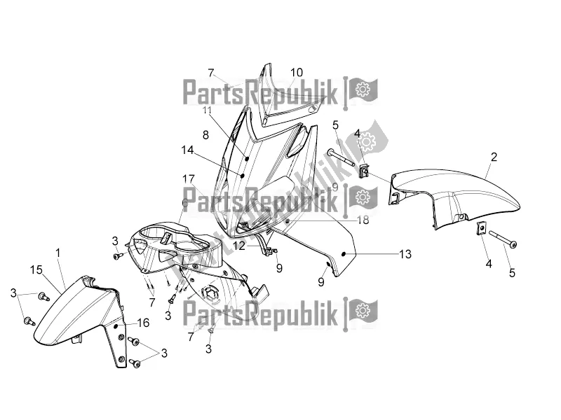 Toutes les pièces pour le Corps Avant I du Derbi Variant Sport 125 2016