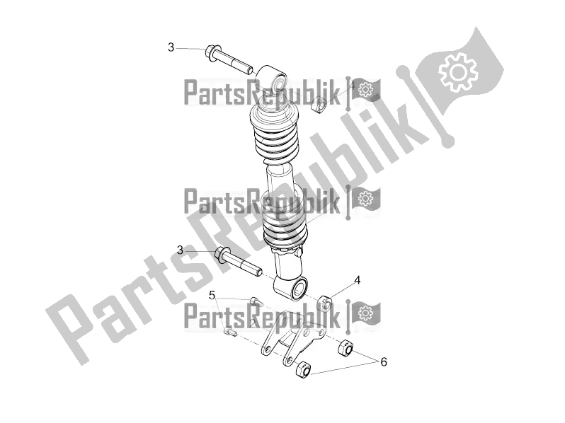 All parts for the Rear Shock Absorber of the Derbi Variant Sport 125 2016