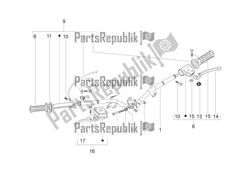 Toutes les pièces pour le Guidon du Derbi Variant Sport 50 2016