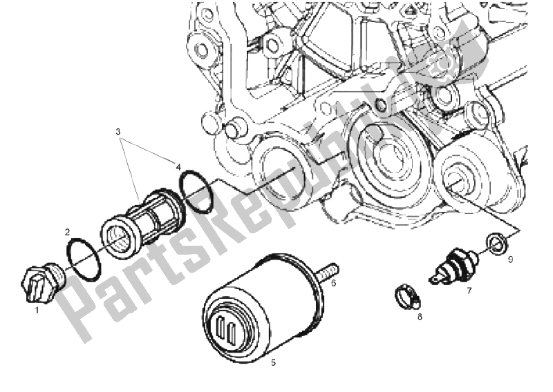 All parts for the Oil Filter of the Derbi Boulevard 125 CC 4T E3 2008