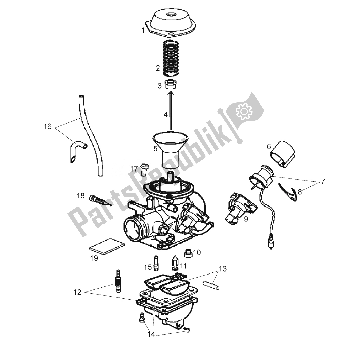 Todas las partes para Carburador (2) de Derbi Boulevard 125 CC 4T E3 2008