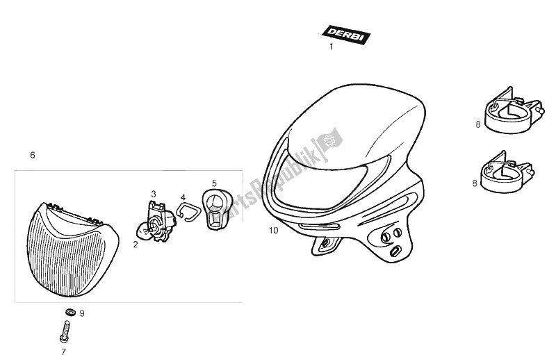 Toutes les pièces pour le Feux Avant du Derbi Variant Courier E2 50 2007
