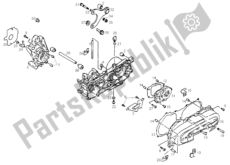 All parts for the Carters of the Derbi DFW 50 CC E2 2005