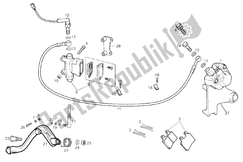 Toutes les pièces pour le Frein Arriere du Derbi Senda 50 SM DRD PRO E2 2 VER 2005