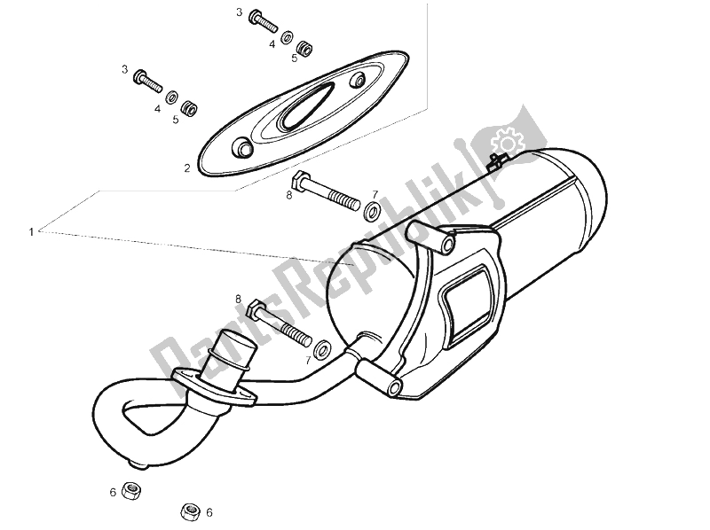 All parts for the Silencer of the Derbi Atlantis 4T 50 CC E2 2007