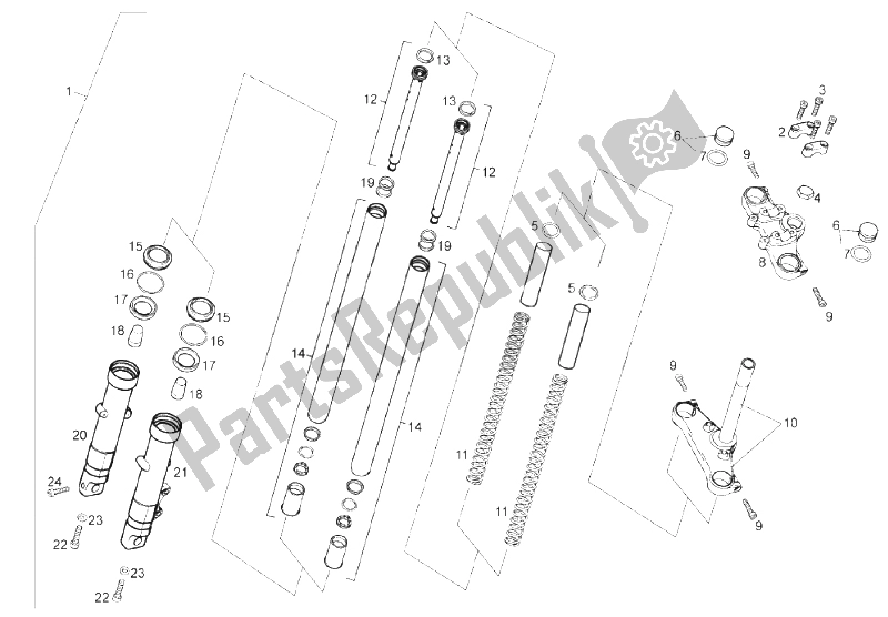 Todas las partes para Tenedor Frontal de Derbi Mulhacen 125 4T E3 2010