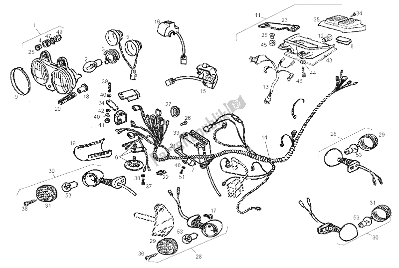 All parts for the Electrical System of the Derbi GPR 50 Replica Export Market 1999