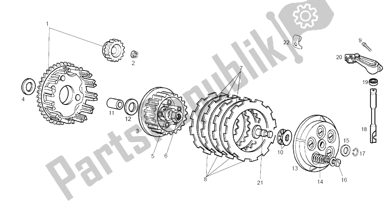 Todas las partes para Embrague de Derbi Senda 50 HYP DRD EVO E2 2008