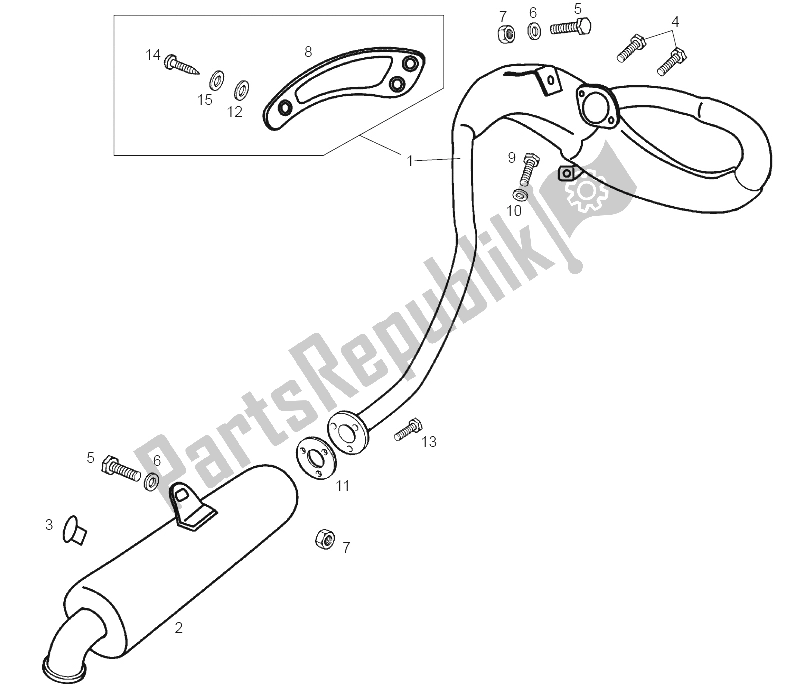 Todas las partes para Unidad De Escape de Derbi Senda 50 SM X Race E2 4 Edicion 2006