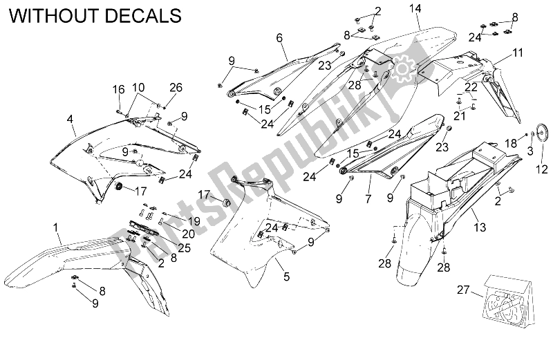 Tutte le parti per il Corpo del Derbi Senda 50 R DRD X Treme 2T E2 2012