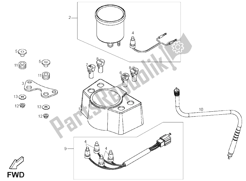 Toutes les pièces pour le Instruments du Derbi DXR 250 CC 2004