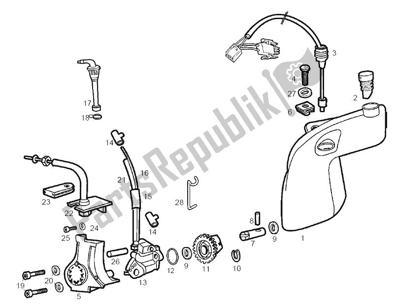 All parts for the Oil Pump of the Derbi Senda 50 R Racer 2002