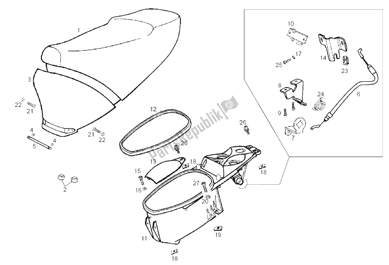 Toutes les pièces pour le Selle du Derbi GP1 50 CC E2 2003