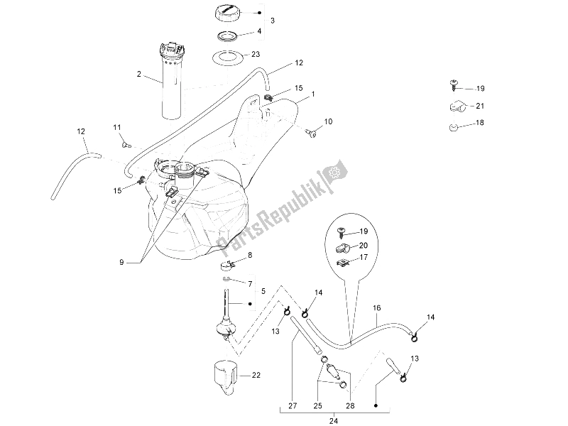 Todas las partes para Depósito De Combustible de Derbi Sonar 50 2T 2009