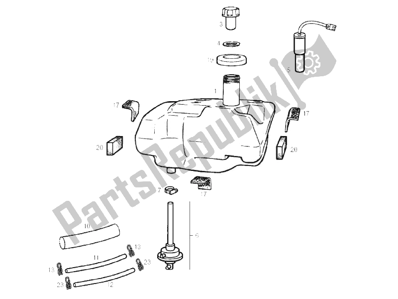 Tutte le parti per il Serbatoio Di Carburante del Derbi Atlantis 50 2T Bullet 2010