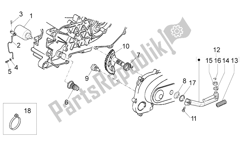 All parts for the Starter Motor of the Derbi Variant Sport 50 2T 2012