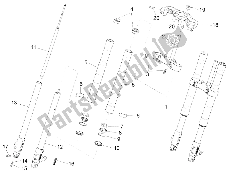 Toutes les pièces pour le Fourche Avant Paioli du Derbi GPR 50 2T 2013