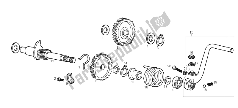 All parts for the Starter Assembly of the Derbi Senda 50 SM DRD Racing LTD Edition E2 2006