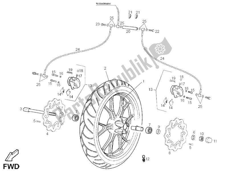 All parts for the Front Wheel of the Derbi Senda 50 SM DRD Racing LTD Edition E2 2007