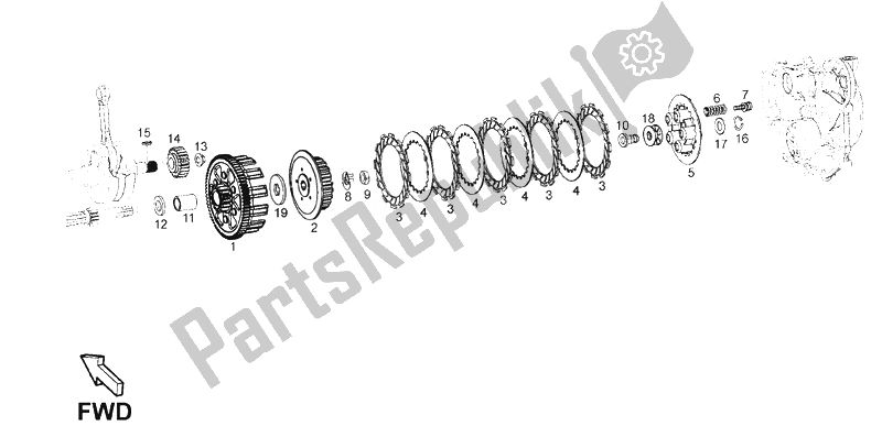 All parts for the Clutch of the Derbi Cafe 125 E3 2008