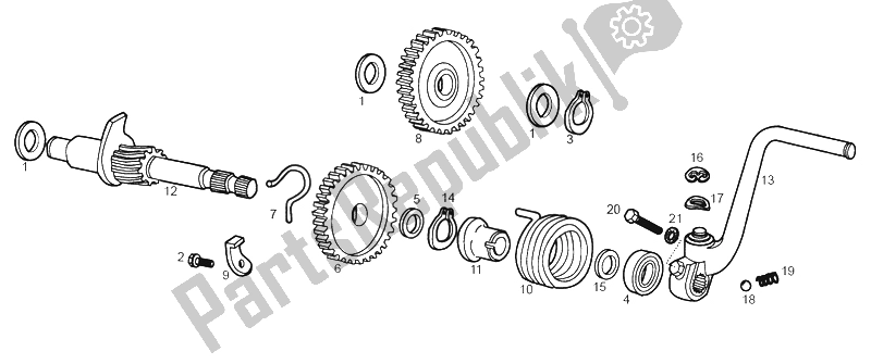 All parts for the Starter Assembly of the Derbi Senda 50 R Export Market 2000