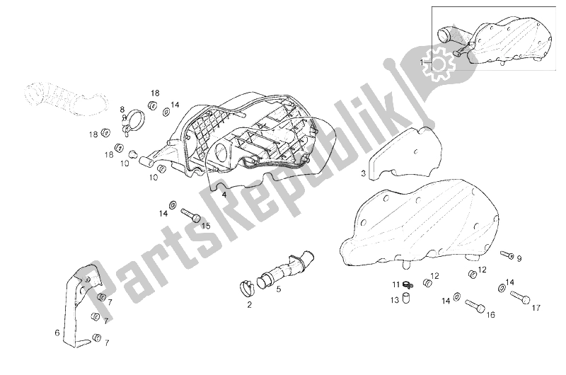Tutte le parti per il Portafiltro del Derbi Rambla 125 CC 250 E3 2007