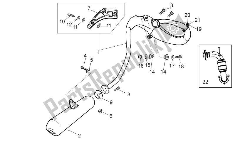 Toutes les pièces pour le Tuyau D'échappement du Derbi Senda SM DRD X Treme 50 2T E2 2014