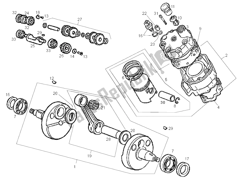 Toutes les pièces pour le Cylindre - Piston du Derbi GPR 50 Replica E2 2A Edicion 2005