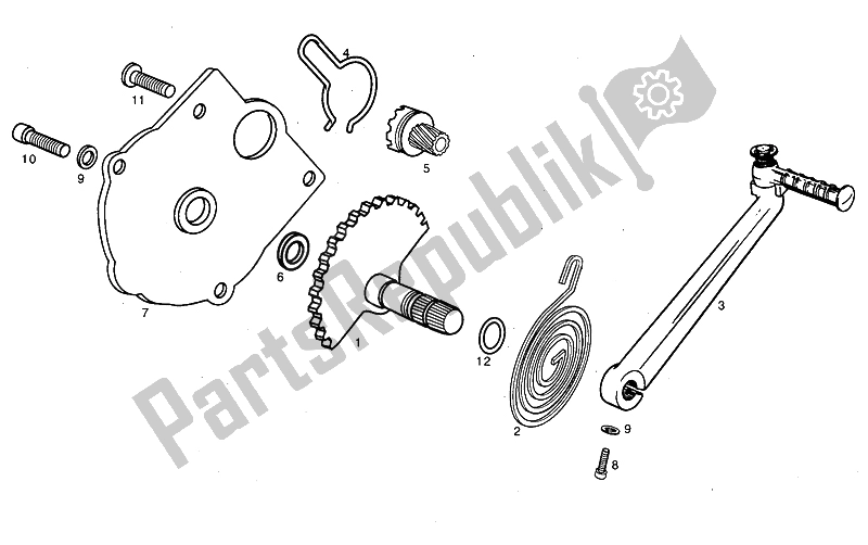 All parts for the Starter Assembly of the Derbi Variant Revolution 50 1998