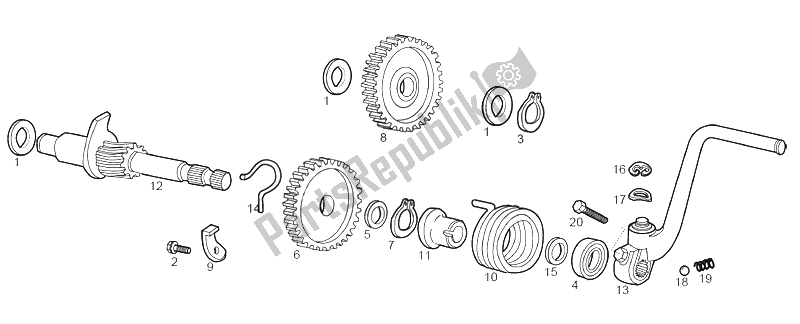 Todas las partes para Montaje De Arranque de Derbi Senda 50 R Racer 2002