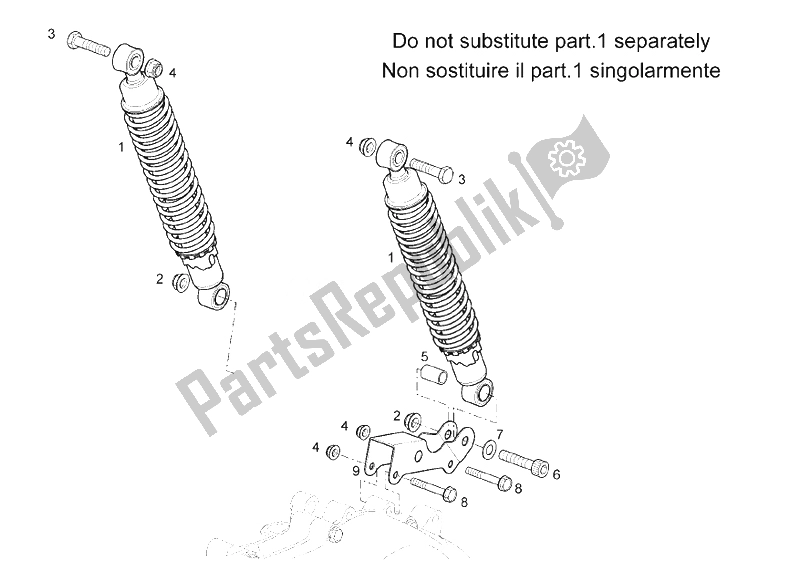 Todas las partes para Amortiguador de Derbi Rambla 125 CC 250 E3 2 VER 2008