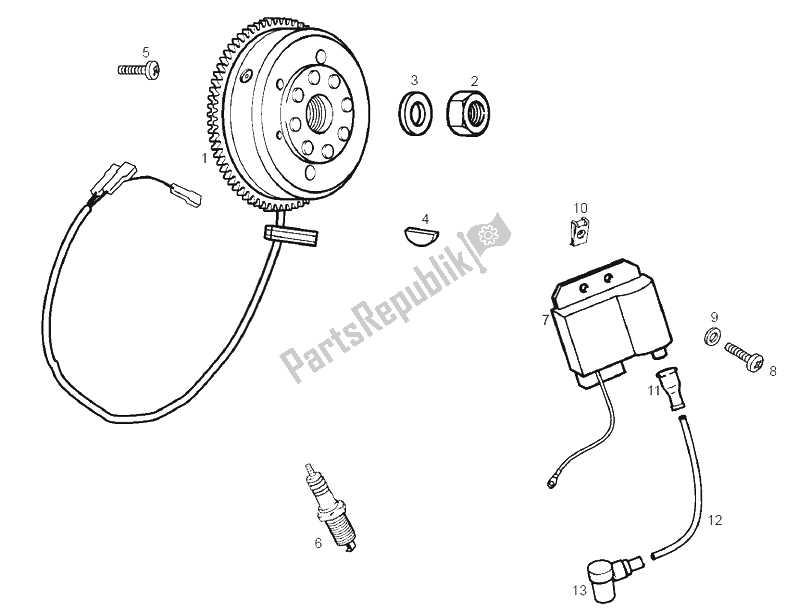 Toutes les pièces pour le Cdi Magneto Assy du Derbi GPR 50 Replica Pesek E2 2007