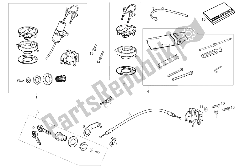 All parts for the Locks of the Derbi Mulhacen 125 E3 2007