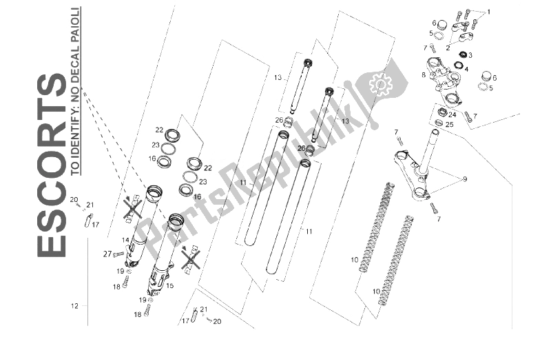 Tutte le parti per il Forcella Anteriore del Derbi Senda R DRD X Treme 50 2T E2 2014