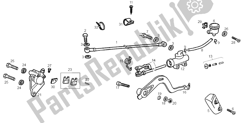 All parts for the Rear Brake of the Derbi Senda 50 R Export Market 2000