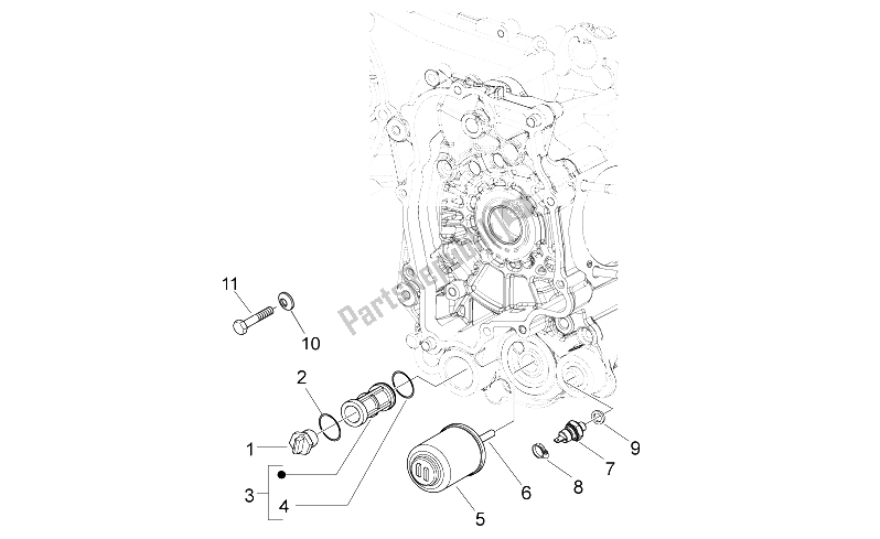 All parts for the Oil Filter of the Derbi Variant Sport 125 4T E3 2012