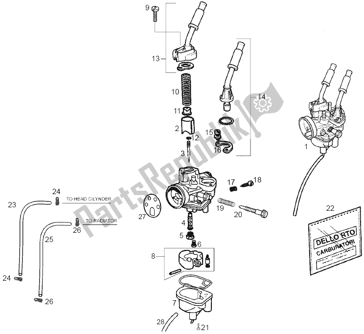 Alle onderdelen voor de Carburateur van de Derbi GPR 50 2T E2 2009